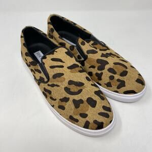 Steve Madden Shoes Womens 9 Cow Hair Flats Loafers Brown Leopard Cheetah Slip On